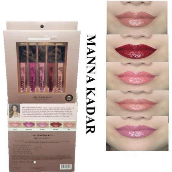 MANNA KADAR Sealed With A Kiss 5pc Liquid Lip Stain🆕⌚📦🏃💨🚚 - Picture 1 of 14
